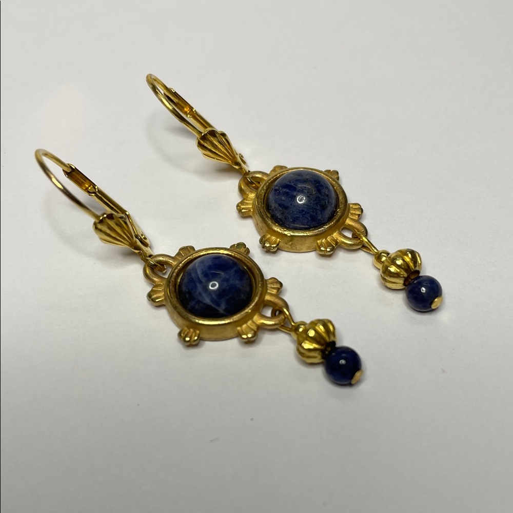 Elegant lapis drop earrings
